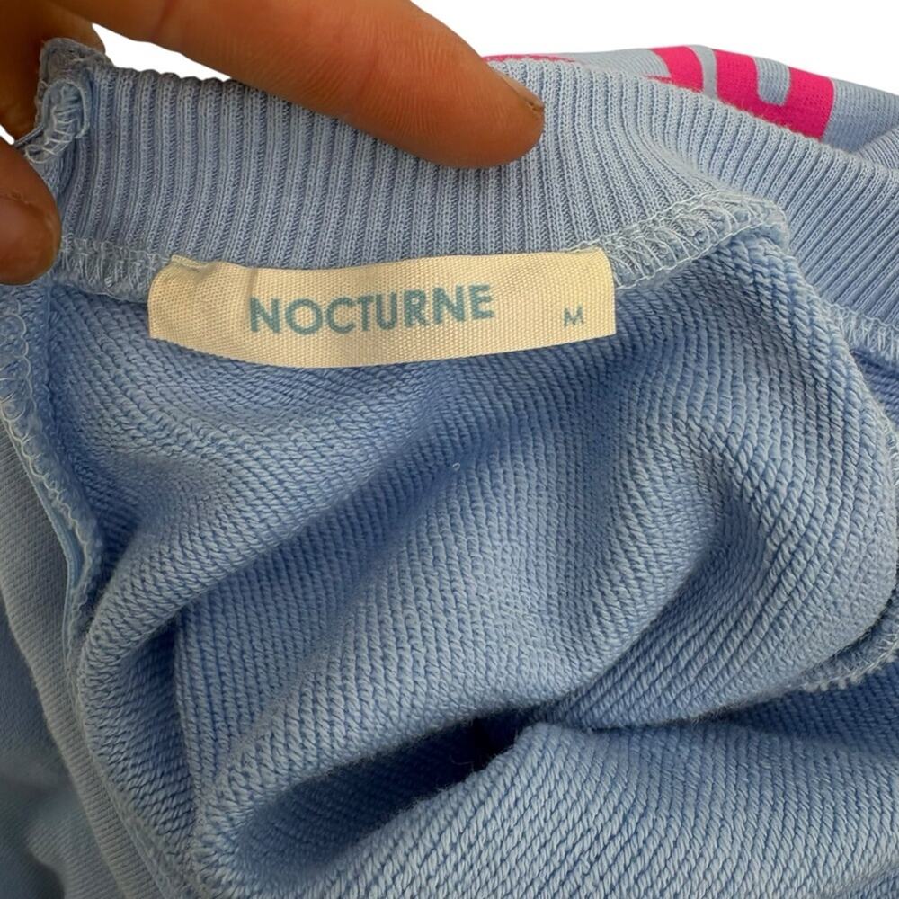 Nocturne Blue Knit Jumpsuit Pink Graphic Lounge Set Onesie Pajama Medium NWOT - Picture 9 of 10